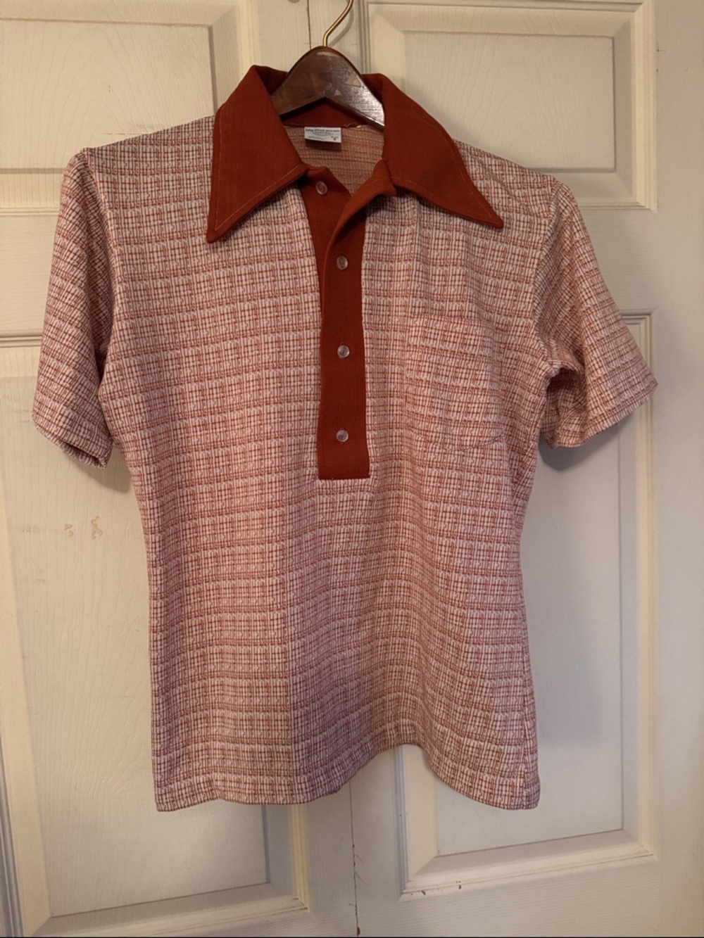 Towncraft Rust Contrast Collar Short-Sleeve Polo